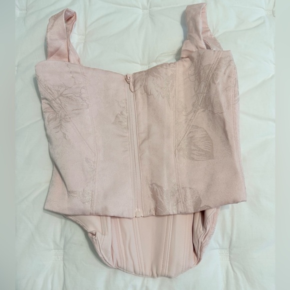 House of CB 'Rafa' pink floral satin longline corset size Small Cup A/C - Picture 3 of 7